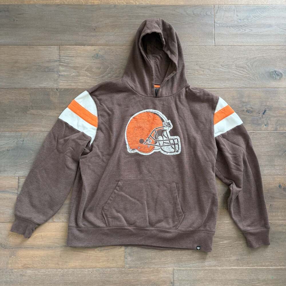 '47 Brand Cleveland Browns NFL Vintage Throwback Helmet Pullover Hoodie XXXL